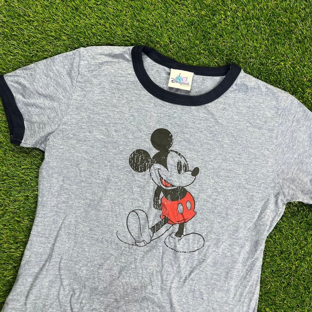 Vintage Disneyland Mickey Mouse‎ Ringer T-Shirt Made in USA Size XL